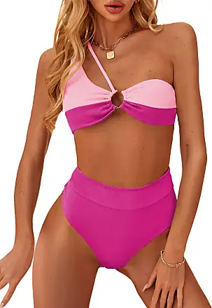 ZAFUL Ribbed Colorblock Monowire Bikini Swimwear In MULTI