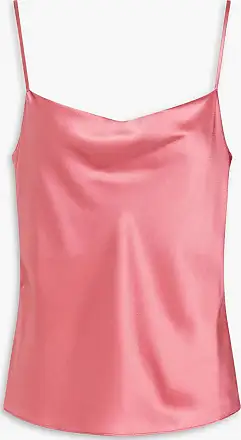 Lace-trimmed Satin Camisole Top - Light pink - Ladies