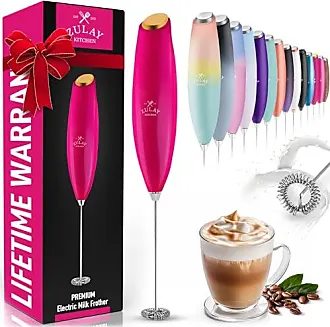 Elementi Electric Milk Frother Handheld (Pastel Pink)