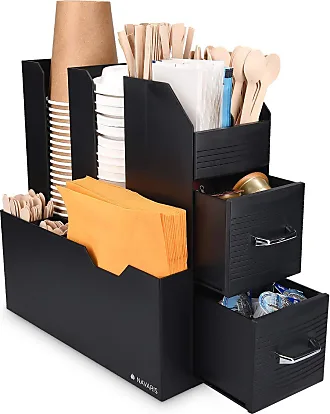 Navaris Aufbewahrungsbox Filz Schubladen Organizer, Fächergrößen, für  Büro/Schreibtisch - Braun