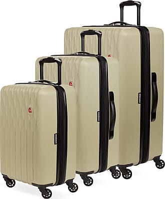  SwissGear 7739 Hardside Luggage Trunk with Spinner Wheels,  White, Carry-On 19-Inch
