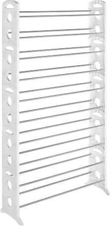MyGift Wall Mounted White Metal Shoe Rack Organizer for Boots, Slippers,  Sneakers, Wall Hanging Vertical Heavy Duty Shoe Storage Display Rack, Holds