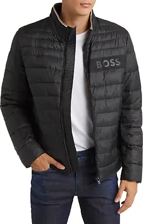 BOSS - Water-repellent hooded puffer jacket with logo patch