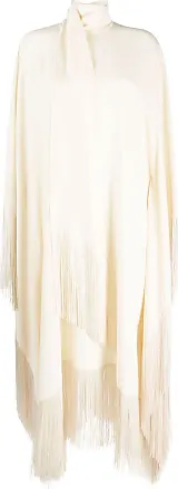 Taller Marmo Feather-Trim Long-Sleeve Dress - Neutrals
