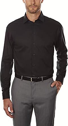 Kenneth Cole Kenneth Cole Unlisted Mens Dress Shirt Regular Fit Solid, Black, 18-18.5 Neck 36-37 Sleeve
