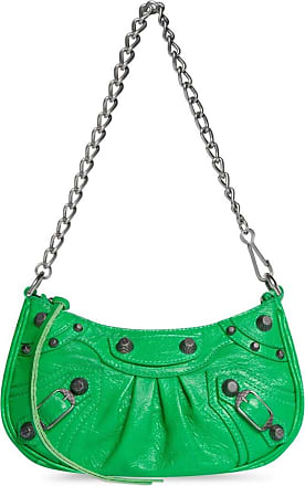 Balenciaga, Le Cagole Xs Studded Croc-effect Leather Shoulder Bag, Green, One size