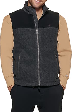 Black for Men Mens Clothing Jackets Waistcoats and gilets Tommy Hilfiger Polar Fleece Vest in Charcoal 