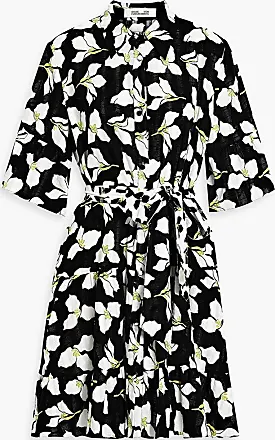 DIANE VON FURSTENBERG Queena tiered floral-print cotton-blend poplin midi  shirt dress