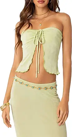 Raylee Set Top - Green Knit Strapless Tube Top Textured Chic Day Out –  Runway Goddess