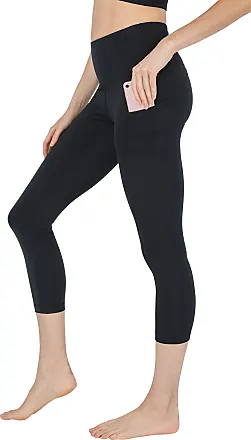 Plus Size Capri Leggings for Women Yoga Bottom Capris Pants High Waisted  Cutout Hem Solid Color Compression Shorts (X-Large, Black)
