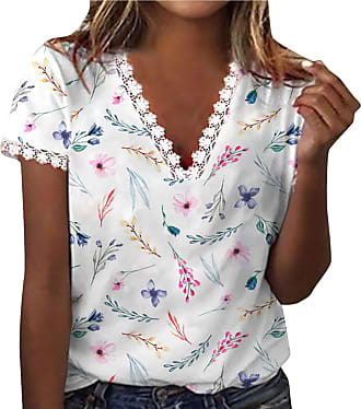 Women Blouse,Summer Hippie Soul Letters Printing T-Shirt Short Sleeve V Neck Casual Tunic Shirt Tops Blouse Chaofanjiancai 