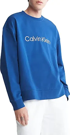 Calvin Klein Monogram Logo Relaxed Crewneck Sweatshirt in Blue
