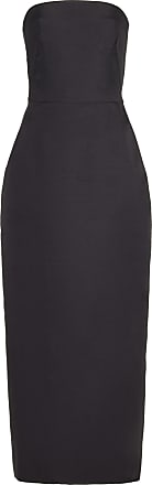 Brandon Maxwell Womens The Kady Wool-Silk Midi Dress - Black/stripe - Moda Operandi