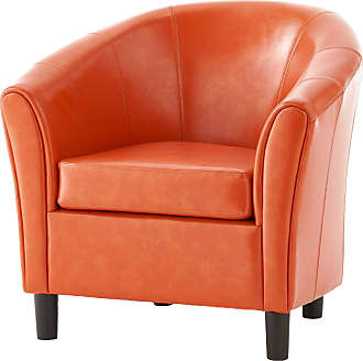 Christopher Knight Home Napoli Bonded Leather Club Chair, Orange