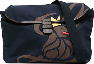 Leathersmith Of London Canvas Lion Messenger Bag - Navy In Blue