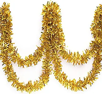 Anderson's Three-Color Iridescent Shimmer/Glitter Sparkle Garland, Purple,  Green, Gold - 4 inches Wide x 25 feet Long, Parade Float Decorations for