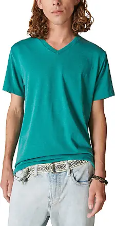 Lucky Brand Ladies' Ribbed Crew Neck T-Shirt 3-Pack, Green/Blue/Mauve Medium