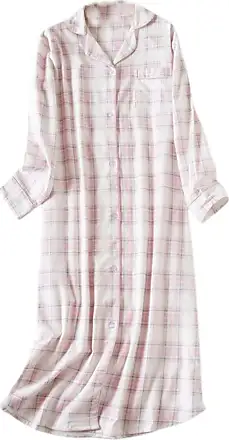 Angelina Women's Flannel Button Down Sleep Shirt Dress Pajama –