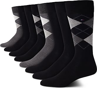 Tommy Hilfiger Seasonal 2 Pack Rib Fashion Socks in Black Womens Clothing Hosiery Socks 