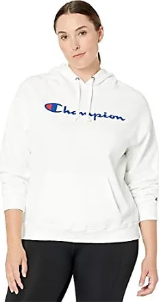 Champion Women Sweatshirt XL White Hoodie Logo Embroidered Long Sleeve READ