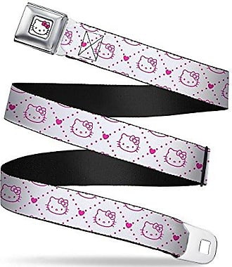 1.0 Wide Buckle-Down Seatbelt Belt 20-36 Inches in Length Stripes White/Black/White/Pink 