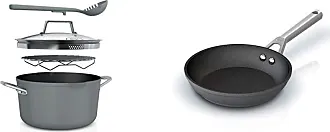  Ninja C62200 Foodi NeverStick Stainless 10.25-Inch & 12-Inch  Fry Pan Set, Polished Stainless-Steel Exterior & C30020 Foodi NeverStick  Premium 8-Inch Fry Pan, Hard-Anodized, Nonstick: Home & Kitchen
