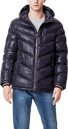 NavyBlue X-Large CELINO Mens Trendy Padded Hooded Jacket Fitted Zipped Light Weight Thick Puffer