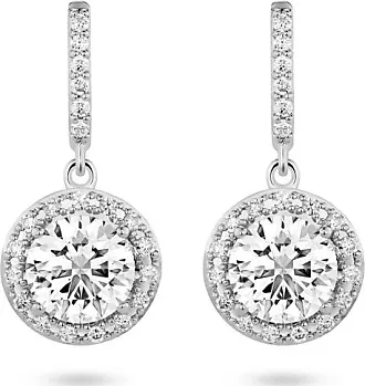 Lightbox Round Lab Grown Diamond Solitaire Drop Earrings in 4.0ctw White Gold