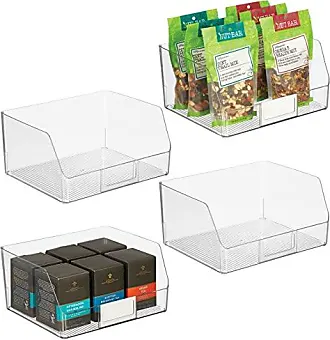 Emeril Lagasse Stackable Plastic Food Storage Organizer Bin Basket with Open Front for Household Kitchen Cabinets, Pantry, Offices, Closets