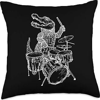 SEEMBO Moose Playing Drummer Drumming Music Fun Band Throw Pillow Multicolor 18x18 
