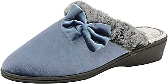 Dunlop Ladies Womens House Slippers Mules Cosy Faux Fur Memory Foam Sizes 3-8