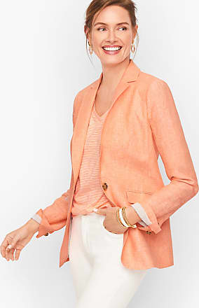 Talbots Petite - Casual Linen Blazer - Orange/White - 10 Talbots