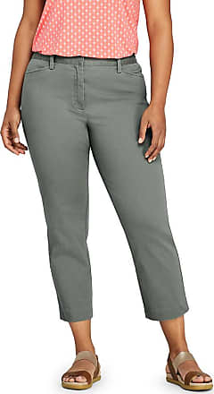 Lands/' End NWT Women/'s Mid Rise Straight Leg Corduroy Pants Silver Mist $59.95