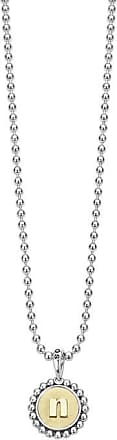 Lagos Beloved Large Lock Two-Tone Pendant Necklace Silver