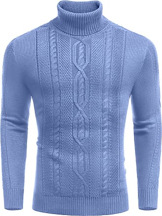 Coofandy Mens Slim Fit Turtleneck Long Sleeve Cowl Neck Knitted Pullover  Sweaters