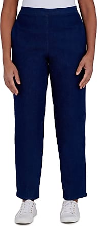Alfred Dunner Pants Comfortable Straight Leg Pull-on Pants for Women Navy 16 Petite 
