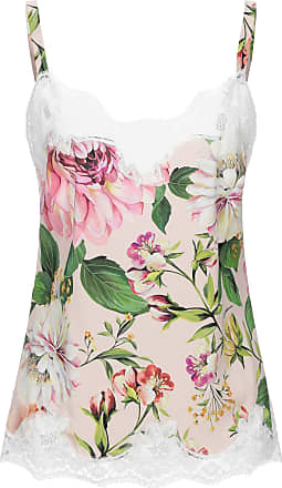 Top lingerie in raso con pizzoDolce & Gabbana in Satin di colore Bianco Donna Abbigliamento da T-shirt e top da Top senza maniche e canotte 