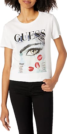 Guess Womens Girl Renegade White Graphic Crewneck Tee T-Shirt Top M BHFO 9493