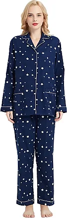 GLOBAL 100% Cotton Comfy Flannel Pajamas for Women 2-Piece Warm