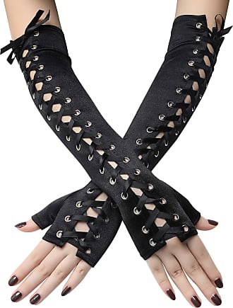 Chanel Chanel Black x Beige Wool Arm Wamer Fingerless Gloves