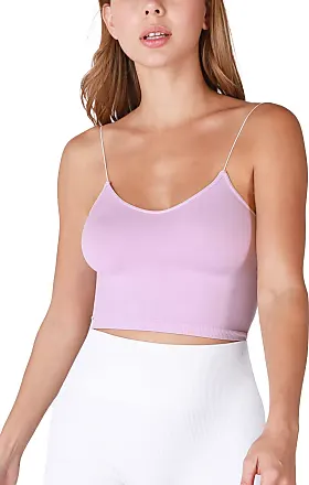 NIKIBIKI Women Seamless Lettuce Edge Crop Top, Made in U.S.A, One Size (Ash  Rose) at  Women's Clothing store