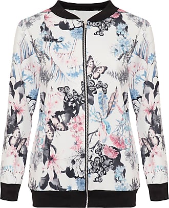 WearAll Women's Plus Leopard Print Bomber Jacket Ladies Long Sleeve Zip Up Top 14-28