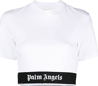 Logo Cropped Cotton Jersey T Shirt in Yellow - Palm Angels Kids