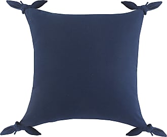 LR Home Hand Block Blue Kantha Throw Pillow 20X20 