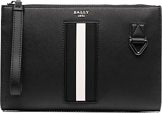 Bally Logo Tape Clutch Bag In Black