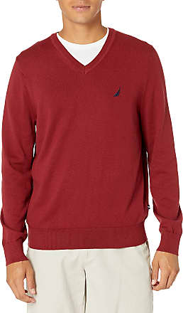 *NWT Men's Nautica sweater V-Neck 100% cotton Red L and 2XL 