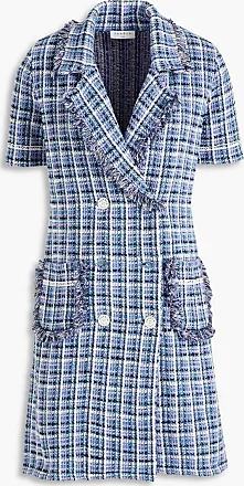 Lana Navy Multi Plaid Tweed Dress