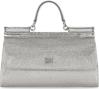 X Kim Sicily Small Embellished Shoulder Bag in Silver - Dolce Gabbana