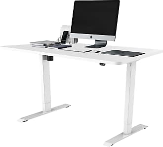 Techni Mobili Study Computer Desk with Storage & Magnetic Dry Erase White Board, White