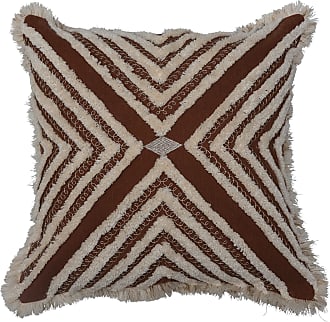 Natural & Brown Bloomingville Rustic Decorative Stonewashed Cotton Square Throw Printed Design Pillow 